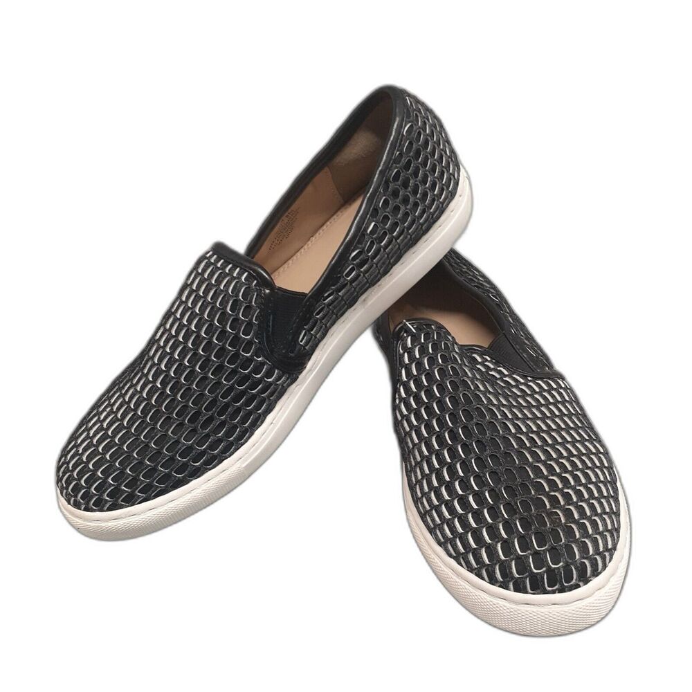 LOGO By Lori Goldstein Shoes Slip On Mesh Vicky Double Goring Black White Size 8